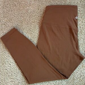 Lululemon Brown High Rise Leggings Size 14 Athleisure Yoga Pants